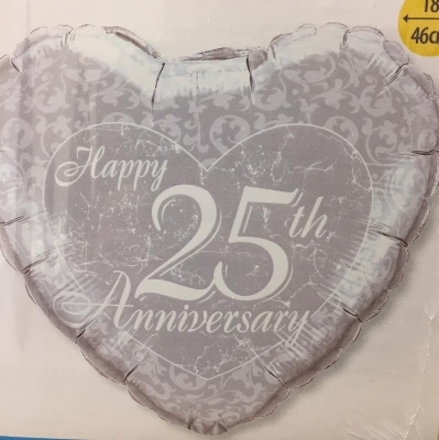 Silver Wedding Anniversary Balloon