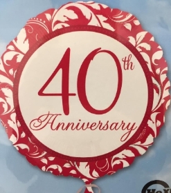 Ruby Wedding Anniversary Balloon